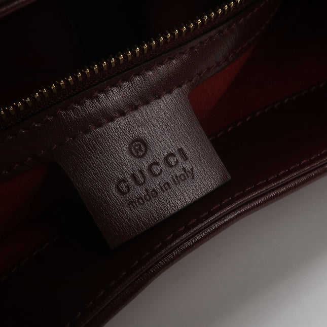 Gucci Jackie 1961 Small Burgundy Suede and Leather Bag