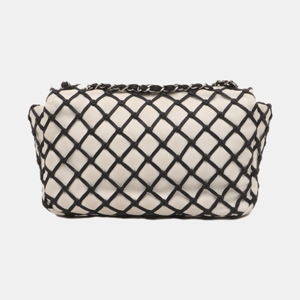 Chanel Lambskin Jumbo Canebiers Net Knots Flap White, 2011