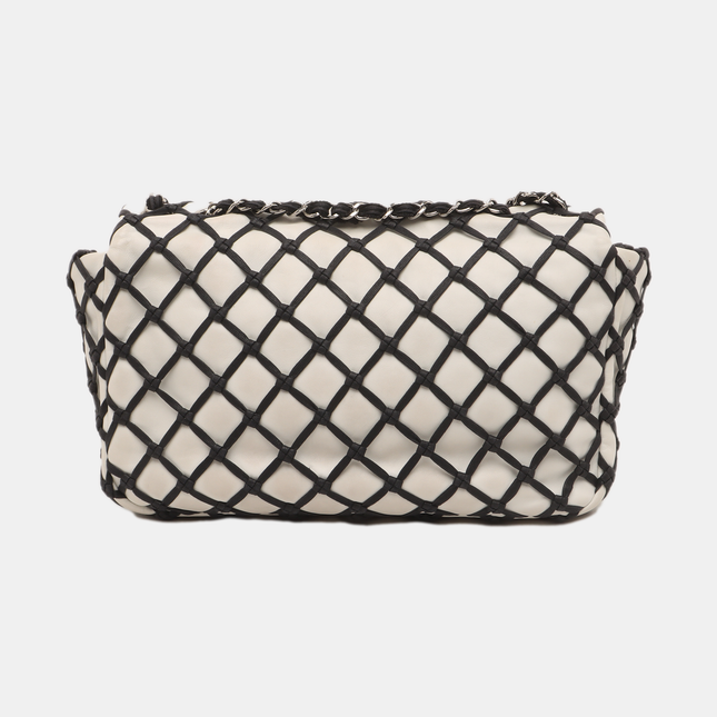 Chanel Lambskin Jumbo Canebiers Net Knots Flap White, 2011