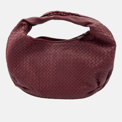 Sold Bottega Veneta Belly Hobo Intrecciato Burgundy Large 50cm