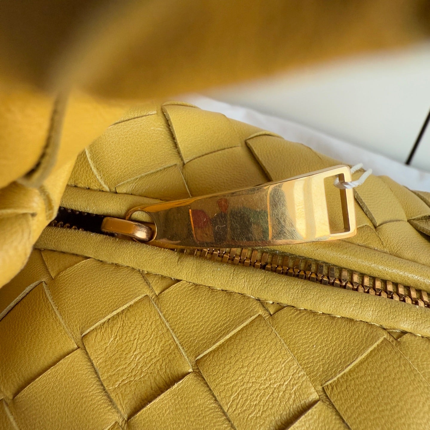 Bottega Veneta Jodie Small Yellow Lambskin Leather