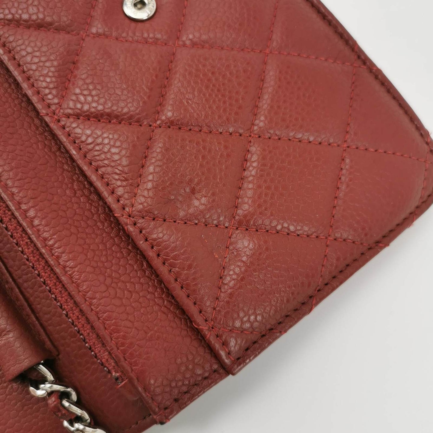 Sold Chanel Wallet on Chain Classic Flap Burgundy Caviar Leather