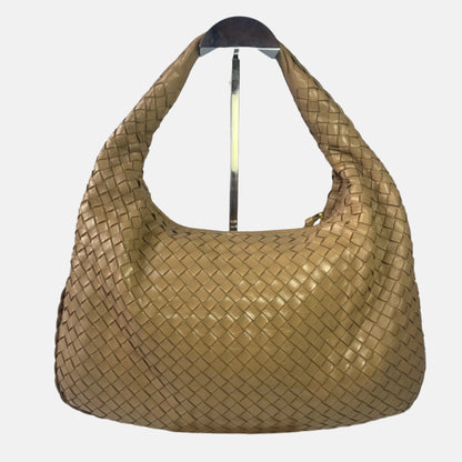 Bottega Veneta Intrecciato Hobo Bag Medium Beige Lambskin leather-Luxbags