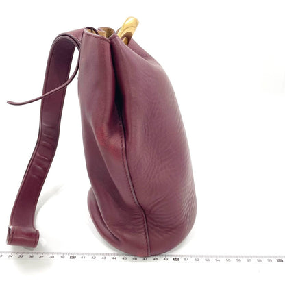 Bottega Veneta Drop Burgundy calfskin leather Gold Hardware Wristlet Clutch