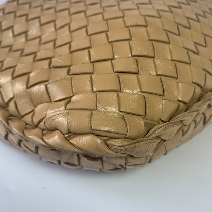 Bottega Veneta Intrecciato Hobo Bag Medium Beige Lambskin leather