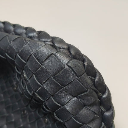 Bottega Veneta Intrecciato Hobo Bag Medium Black leather with Metal Studs 40cm