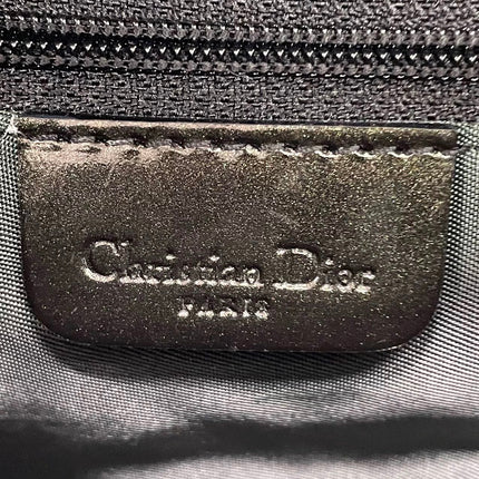 Sac bandoulière Dior Saddle petit modèle vintage en cuir verni imprimé oblique vert foncé