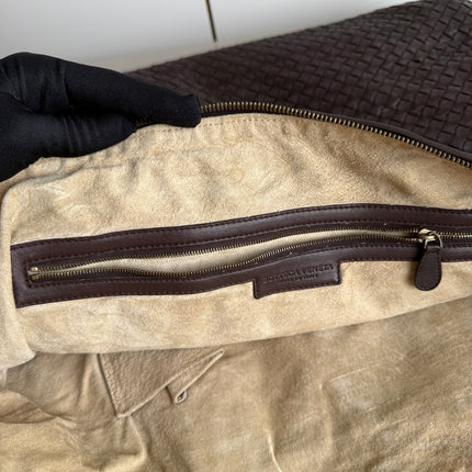 Bottega Veneta Maxi Convertible Tote Dark Chocolate Brown Leather Gold HW 50cm