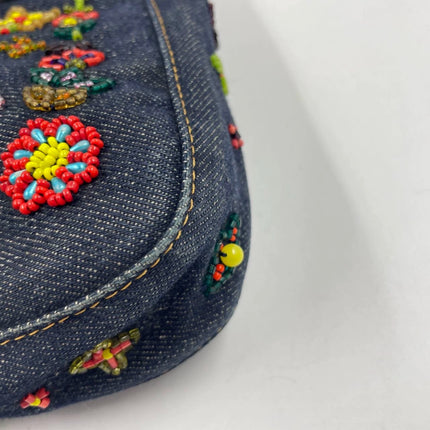 Sold Fendi Baguette Denim with Floral Beads 25 Anniversary Special Collection