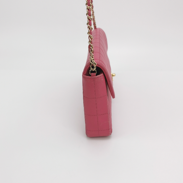 Sold Chanel East West Chocolate Bar Fuchsia Pink Leather