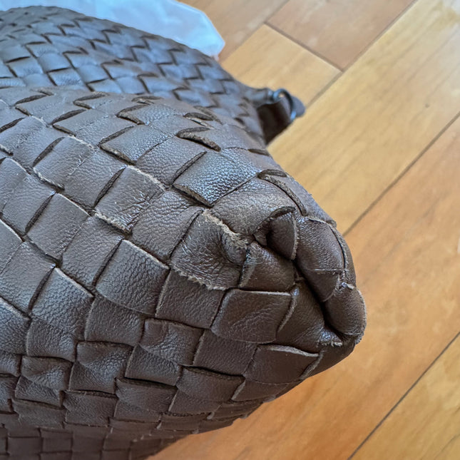 Bottega Veneta Maxi Convertible Tote Dark Chocolate Brown Leather 50cm