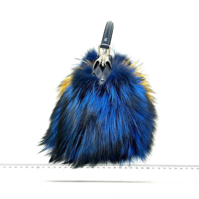 Fendi Peekaboo Mini Fox Fur Blue Limited Edition 2014