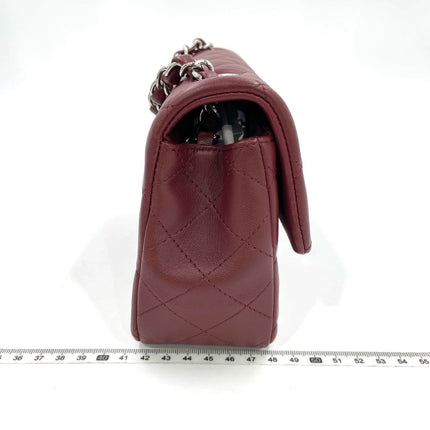 Chanel Classic Flap Rectangular Mini Burgundy Lambskin Silver HW, 2019