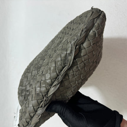 Bottega Veneta Veneta Hobo Medium Leather and Velvet Grey Green 41cm