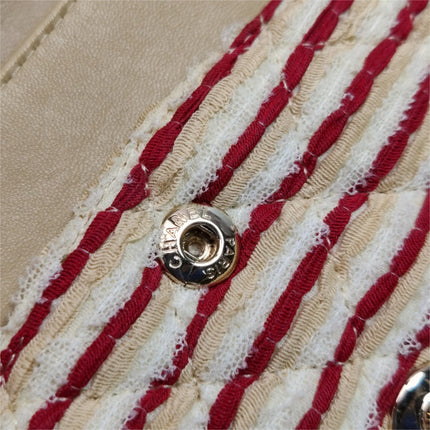 Chanel Classic Flap Red White Striped Medium Jersey Coco Sailor