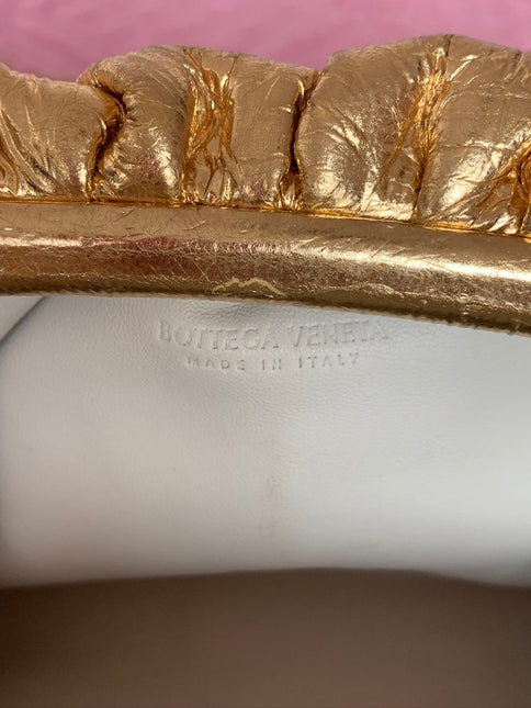 Sold Bottega Veneta Pouch Mini Gold Lambskin Leather