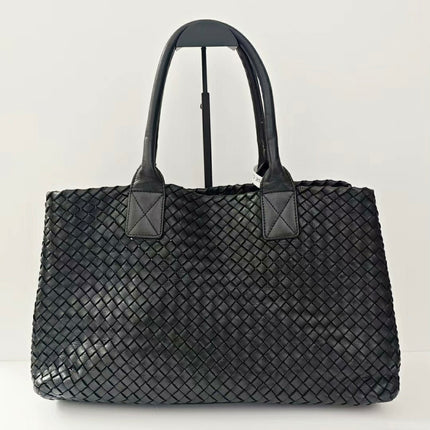 Bottega Veneta Cabat Large Intreccio Leather Tote Bag Black 40cm