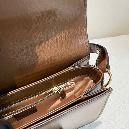 Gucci 1955 Horsebit Shoulder Bag Caramel Brown Small Leather