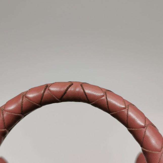 Bottega Veneta Roma Mini Bag Intrecciato Nappa Leather Pink 25cm