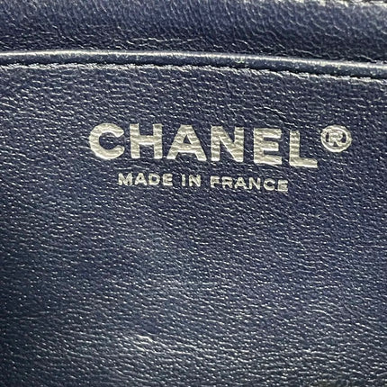 Chanel Classic Flap Mini 2014 Navy Lambskin Leather Silver Hardware