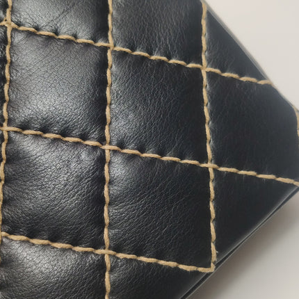 Chanel Wild Stitch Flap Black Leather with Stitching Detail 2000-2002