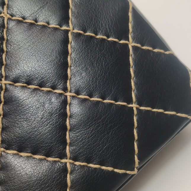 Chanel Wild Stitch Flap Black Leather with Stitching Detail 2000-2002