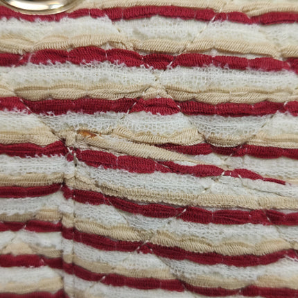 Chanel Classic Flap Red White Striped Medium Jersey Coco Sailor