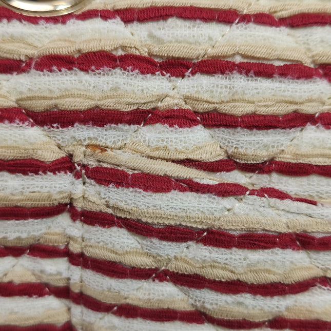 Chanel Classic Flap Red White Striped Medium Jersey Coco Sailor