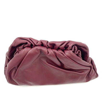 Bottega Veneta Pouch Calfskin Leather Burgundy Large