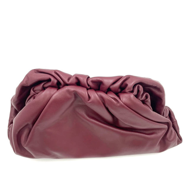 Bottega Veneta Pouch Calfskin Leather Burgundy Large