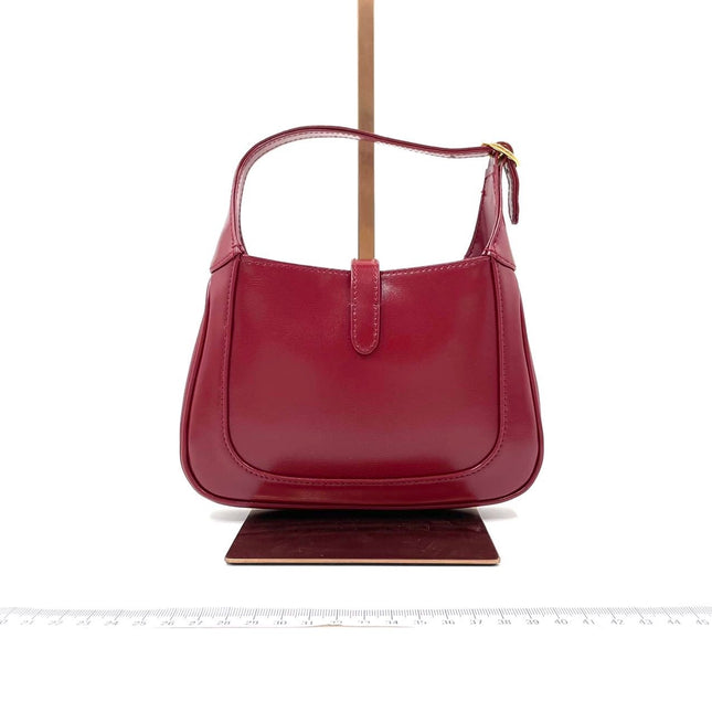 Sold Gucci Jackie 1961 Mini Burgundy Leather Bag with Adjustable Strap