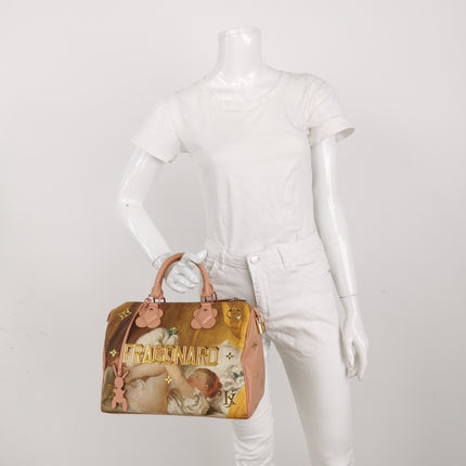 Louis Vuitton x Jeff Koons Speedy 30 Fragonard Girl with the Dog Top Handle Bag