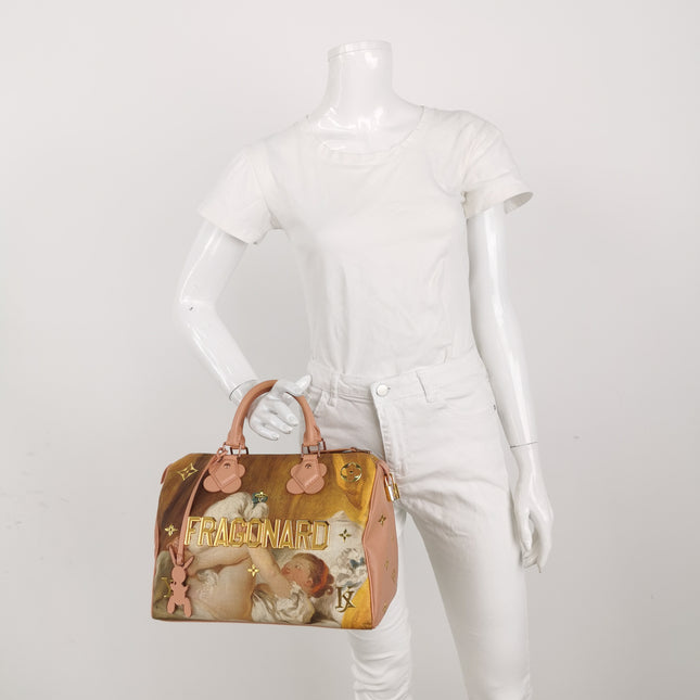Louis Vuitton x Jeff Koons Speedy 30 Fragonard Girl with the Dog Top Handle Bag