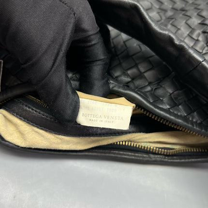 Bottega Veneta Veneta Hobo Maxi Black Leather Pleated 50cm