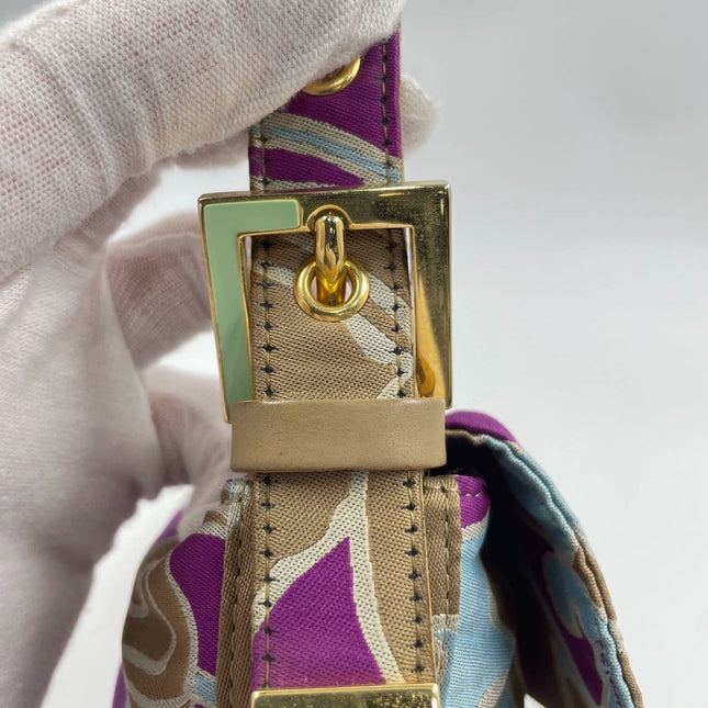 Sold FENDI Baguette Multicolor Purple Fabric with Psychedelic prints