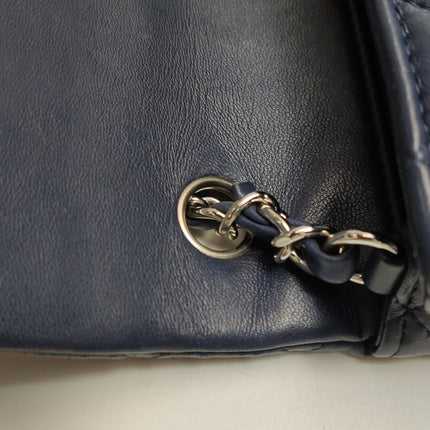 Chanel Classic Flap Mini 2020 Navy Lambskin Leather Silver Hardware