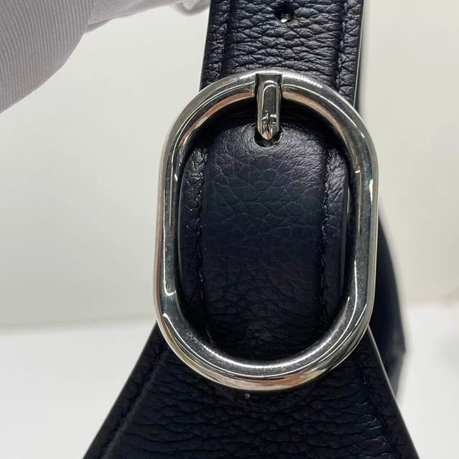 Gucci Jackie 1961 Black Large Pebbled Leather Shoulder Bag with Strap