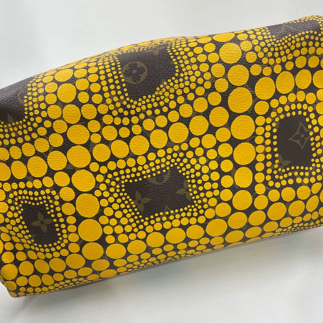 Louis Vuitton Kusama Town Speedy 30 Yellow Top Handle Bag