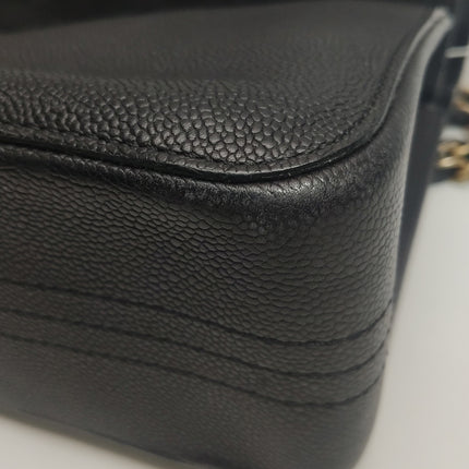 Chanel Classic Flap Jumbo Black Caviar Leather Double Flap with Gold Hardware 2017
