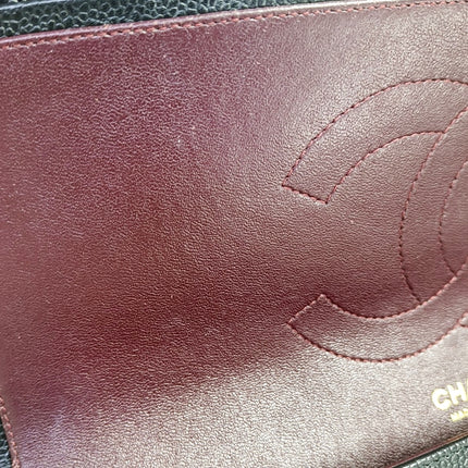 Chanel Classic Flap Jumbo 2012 Black Caviar Leather Double Flap Gold Hardware