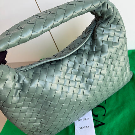 Bottega Veneta Hop Hobo Small Leather Aloe Vera Green