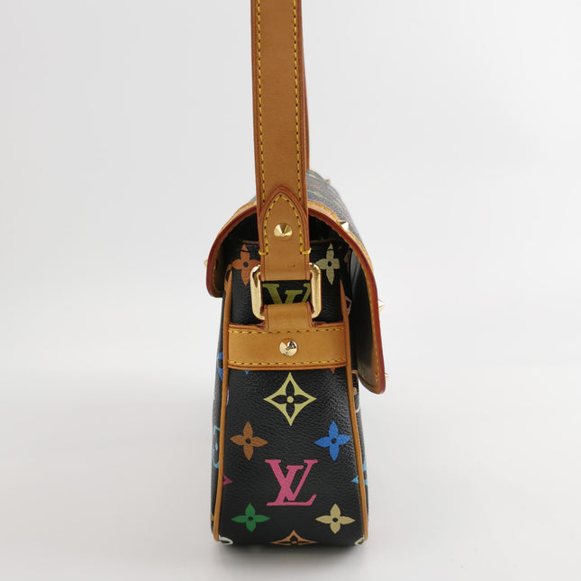 Louis Vuitton x Takashi Murakami Sologne Messenger Crossbody Bag Black Multicolor