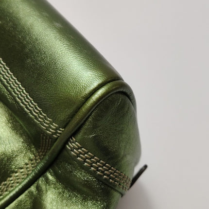 Loewe Amazona 29 Zip Around in Metallic Green Lambskin Leather