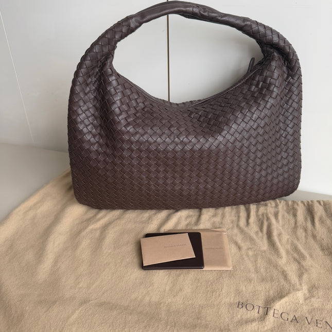 Bottega Veneta Hobo Bag Large Milk Chocolate Brown Lambskin leather 47cm