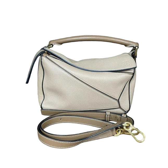 Loewe Puzzle Small Sand Beige Brown Strap Crossbody Bag-Luxbags