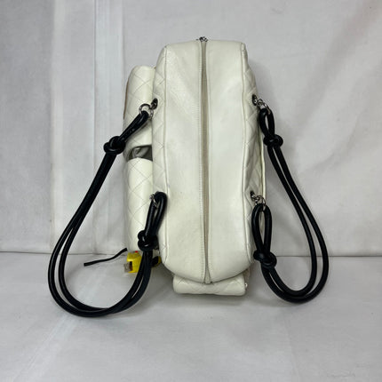 Chanel Cambon Multi-pocket Ligne Reporter Bag Large White Calfskin Leather