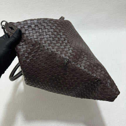Sold Bottega Veneta Maxi Convertible Tote Bag Hobo Brown Leather Two-way Carry 50cm