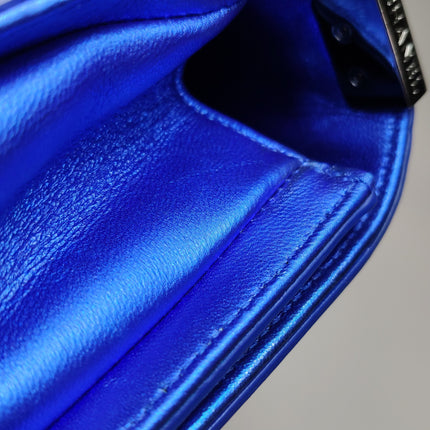 Chanel Le Boy Small Electric Royal Blue Patent Leather Bag