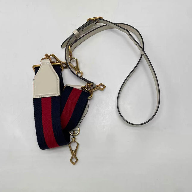 Gucci Bamboo 1947 Top Handle Bag Small White Box Leather Canvas Strap