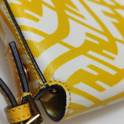 Fendi Baguette 1997 Re-edition Yellow Psychedelic Print Canvas Shoulder Bag
